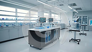 Modern Science Laboratory Interior with Advanced Equipment