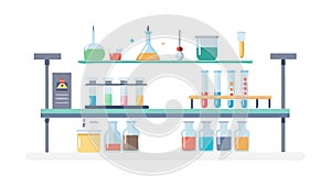 Modern Science Laboratory Interior Research Tech Scene vector design Generative AI