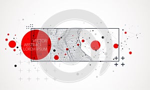 Modern science or technology elements in square. Surface illustration. Vector