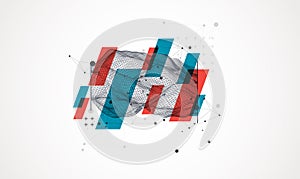 Modern science or technology elements. Trendy abstract background. Surface illustration. Vector