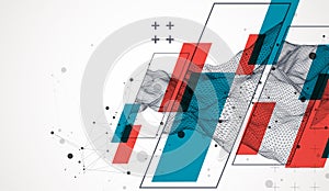 Modern science or technology elements. Trendy abstract background. Surface illustration. Vector