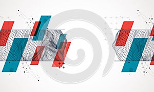 Modern science or technology elements. Trendy abstract background. Surface illustration. Vector