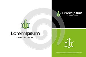 Modern science technology icon logo vector design