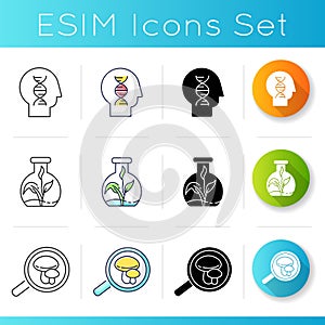 Modern sciences icons set