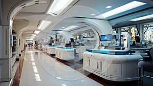 Modern scientific chemical medical research laboratory with equipment