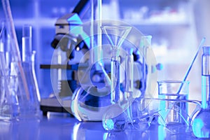 Laboratory equipment composition. Science concept.