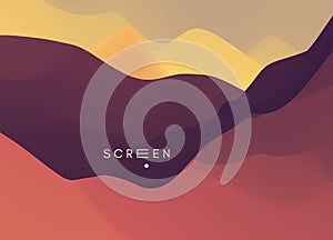 Modern screen vector design for mobile app. Abstract background. Mountain landscape. Mountainous terrain. Vector illustration