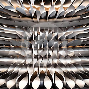 A modern sculpture composed of rotating discs, creating a hypnotic visual effect as they spin and turn3