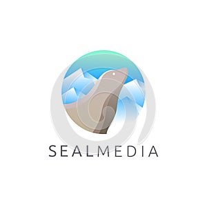 Modern sea seal, fur seal logo icon vector illustration