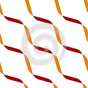 Modern seamless abstract geometric pattern with red and yellow wavy linear gradient.