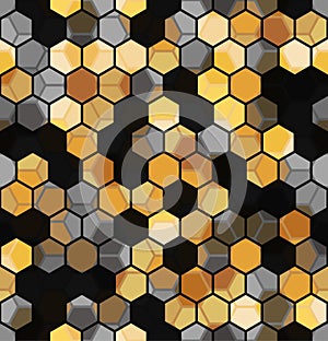 Modern Seamless pattern of Hexagons multicolor abstract geometric background.