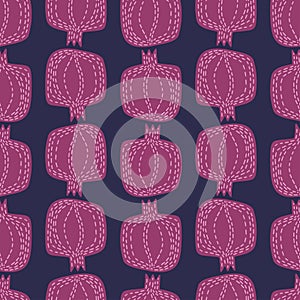 Modern seamless vector pattern abstract silhouettes of flat pomegranates fruits