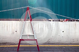 Modern security barrier at a construction site.