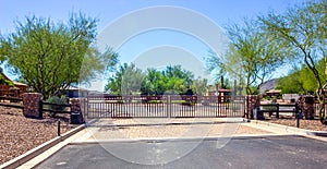 Modern Security Gate For Desert Home Subdivision