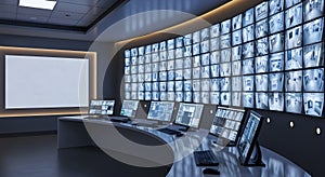 Modern Security Surveillance Control Room