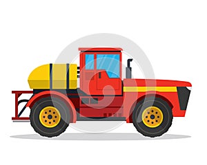 Modern Self Propelled Sprayer Agriculture Farm Vehicle Illustration