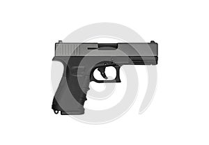 Modern semi-automatic pistol. A short-barreled weapon for self-defense. Arming the police, special units and the army. Isolate on