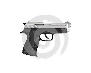 Modern semi-automatic pistol. A short-barreled weapon for self-defense. Arming the police, special units and the army. Isolate on