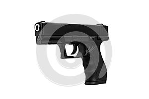 Modern semi-automatic pistol. A short-barreled weapon for self-defense. Arming the police, special units and the army. Isolate on