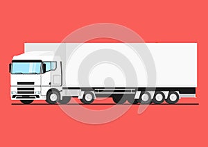 Modern semi tractor with a semitrailer.