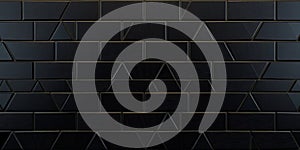 Modern Semigloss Triangular Tile Wall 3D Black Geometric Blocks