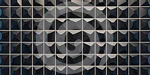 Modern Semigloss Triangular Tile Wall 3D Black Geometric Blocks