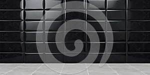 Modern Semigloss Triangular Tile Wall 3D Black Geometric Blocks