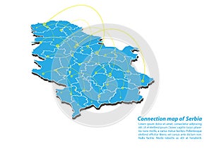 Modern of Serbia Map connections network design, Best Internet Concept of Serbia map business from concepts series