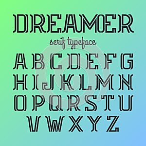 Modern serif typeface, alphabet