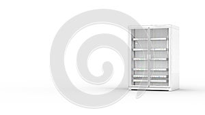 Modern server rack. Server rack image. Isolated on white background. 3d render