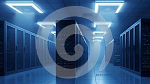 Server Room Data Center Network Infrastructure, Cloud Computing