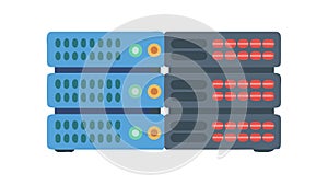 Modern Server Stack for Robust Data Center Infrastructure, vector design Generative AI