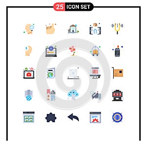 Modern Set of 25 Flat Colors and symbols such as online, finance, belive, box, building