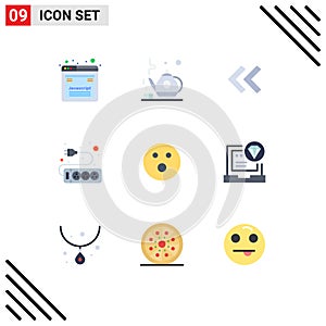 Modern Set of 9 Flat Colors and symbols such as app, sport, arrows, folf, socket