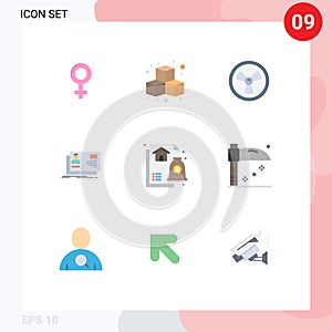 Modern Set of 9 Flat Colors and symbols such as housing, advice, chemist, invitation, identity