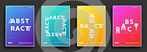 Modern set of abstract covers. Minimal lid design. Colorful halftone gradients