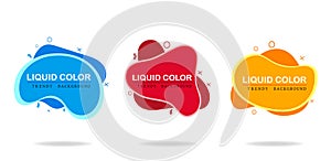 Modern set of abstract liquid shapes. Template banners with  flat fluid forms.Design template ready for use in social media.vector