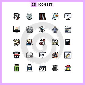 Modern Set of 25 Filled line Flat Colors and symbols such as box, imac, bulb, device, computer photo