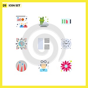 9 Universal Flat Color Signs Symbols of collage, crowdselling, charge, crowdsale, crowdfund photo
