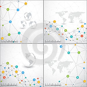 Modern set of infographic network vector template . Can be used for workflow layout, diagram, chart, web design