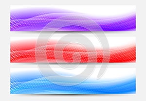 A modern set of vector Web Banner Header with Flowing Abstract B