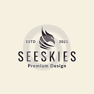 Modern shape bird eagle or falcon hipster logo symbol icon vector graphic design illustration idea creative photo