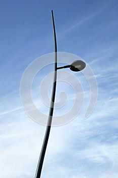 Modern Shaped Lamppost And The Blue Sky