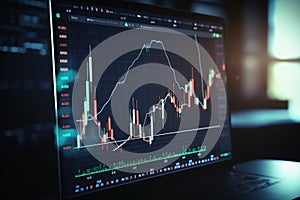 Modern share price chart concept on a screen