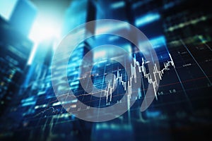Modern share price chart concept on a screen
