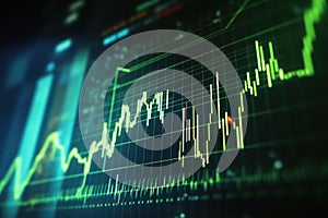 Modern share price chart concept on a screen