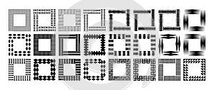 Modern sharp abstract shape square border design set
