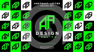 Modern sharp line abstract letter A AA logo bundle