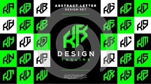 Modern sharp line abstract letter K KK logo bundle