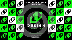 Modern sharp line abstract letter L LL logo bundle photo